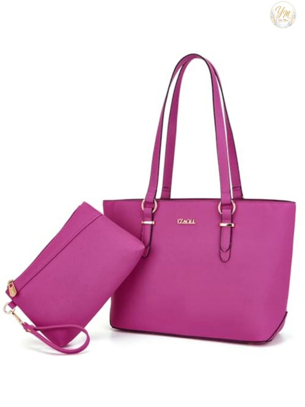 Large Tote Handbag Wallet Set PU Leather Satchel Work Shoulder Bag